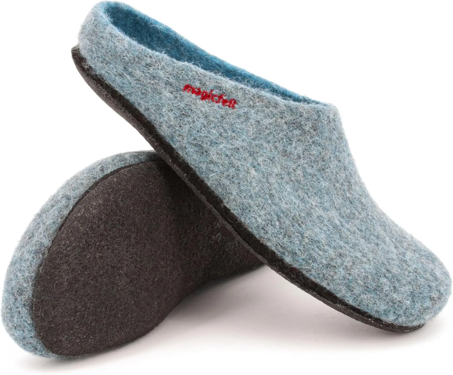 Тапочки MagicFelt AN 709 из чистой натуральной шерсти для мужчин и женщин - нескользящие и анатомической формы, каменный