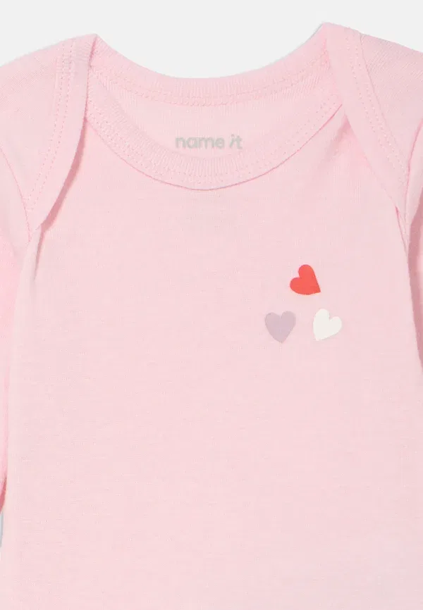 Боди Nbfbody heart 3 pack Name It, светло-розовый — фото 4
