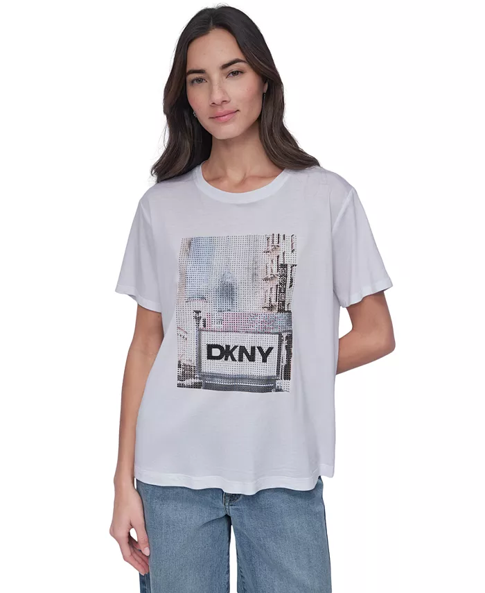 

Женская футболка Subway с декором DKNY Jeans, белый