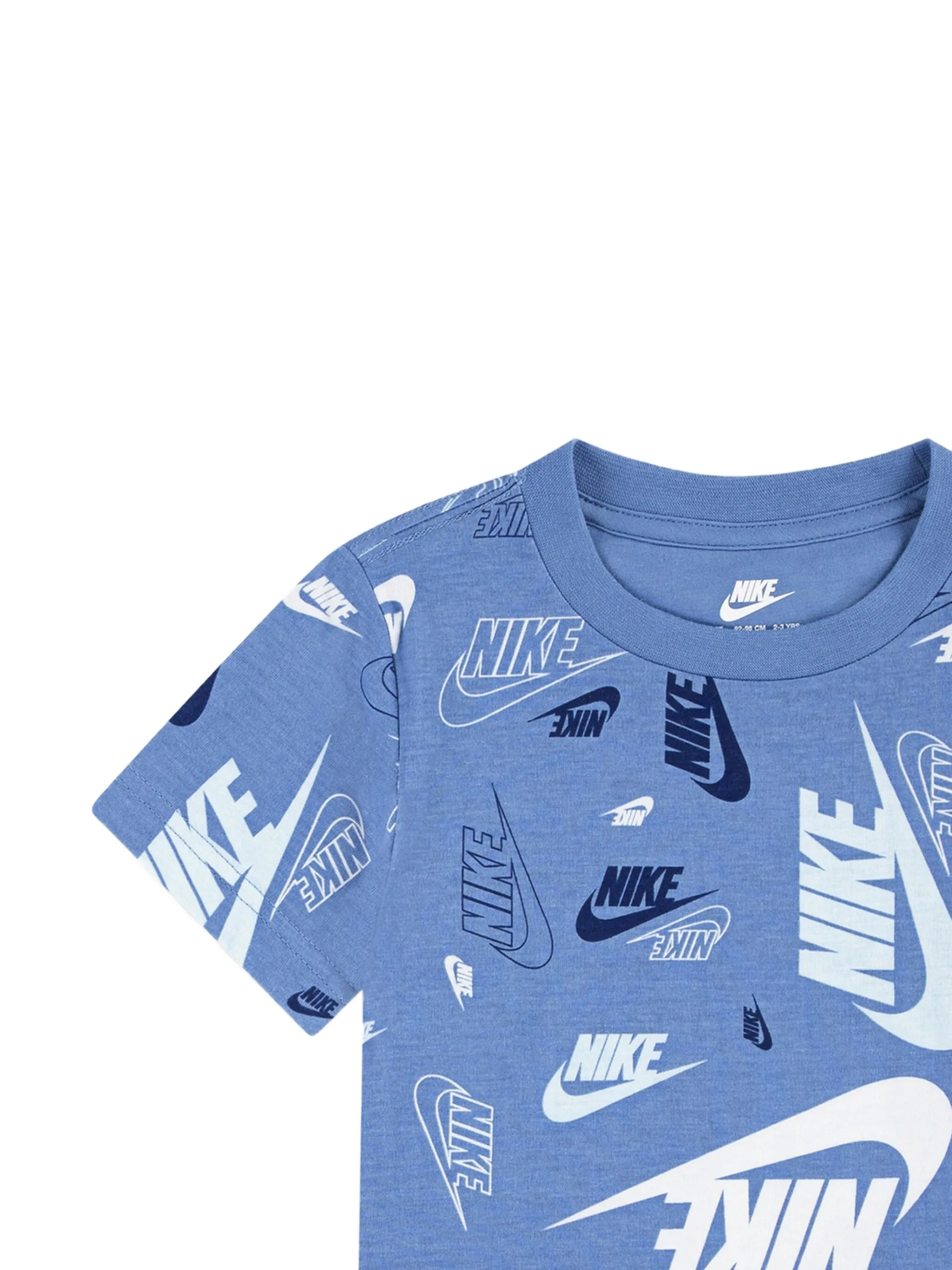 Комплект из футболки и шортов с логотипом Nike Kids, синий — фото 4