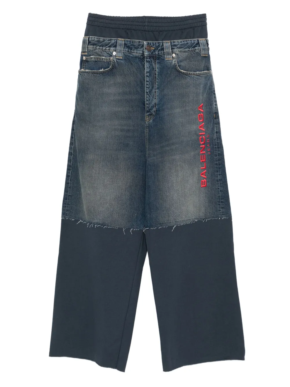 

Брюки в технике пэчворк BALENCIAGA, синий