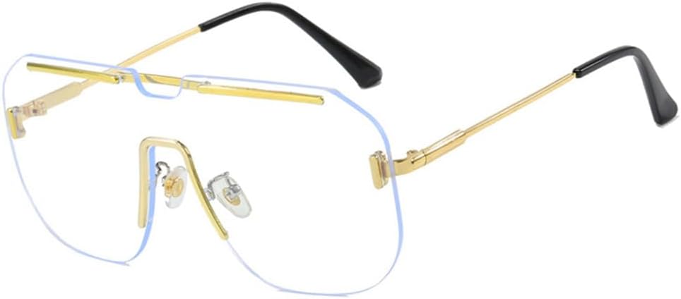 

Крупные солнцезащитные очки в широкой оправе без ободка для женщин, ретро-градиентные, модные металлические солнцезащитные очки для мужчин, защита от УФ-излучения UV400 KTUCN, Clear