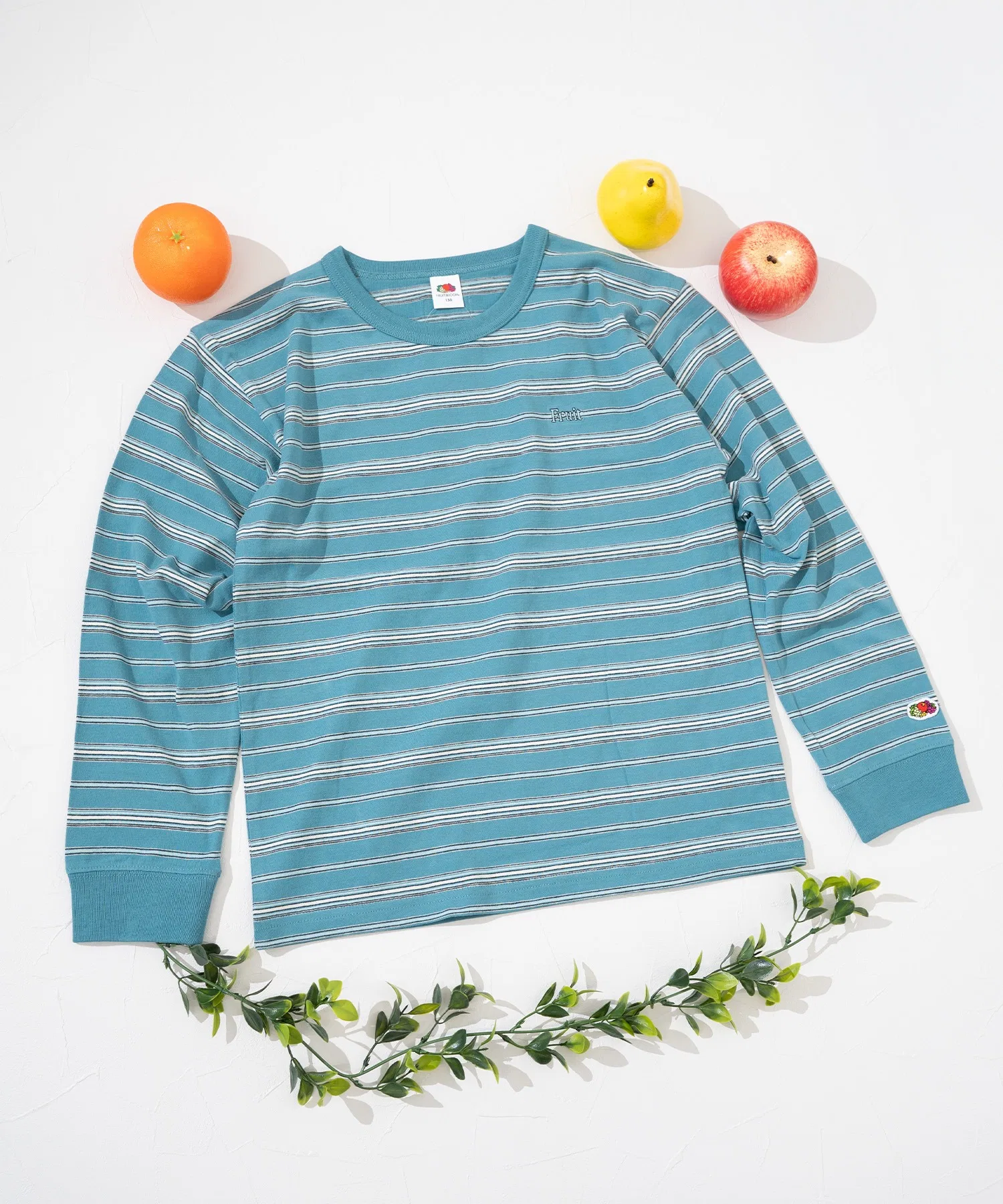 Детская полосатая футболка Fruit of the Loom, хлопок, коричневая — фото 3