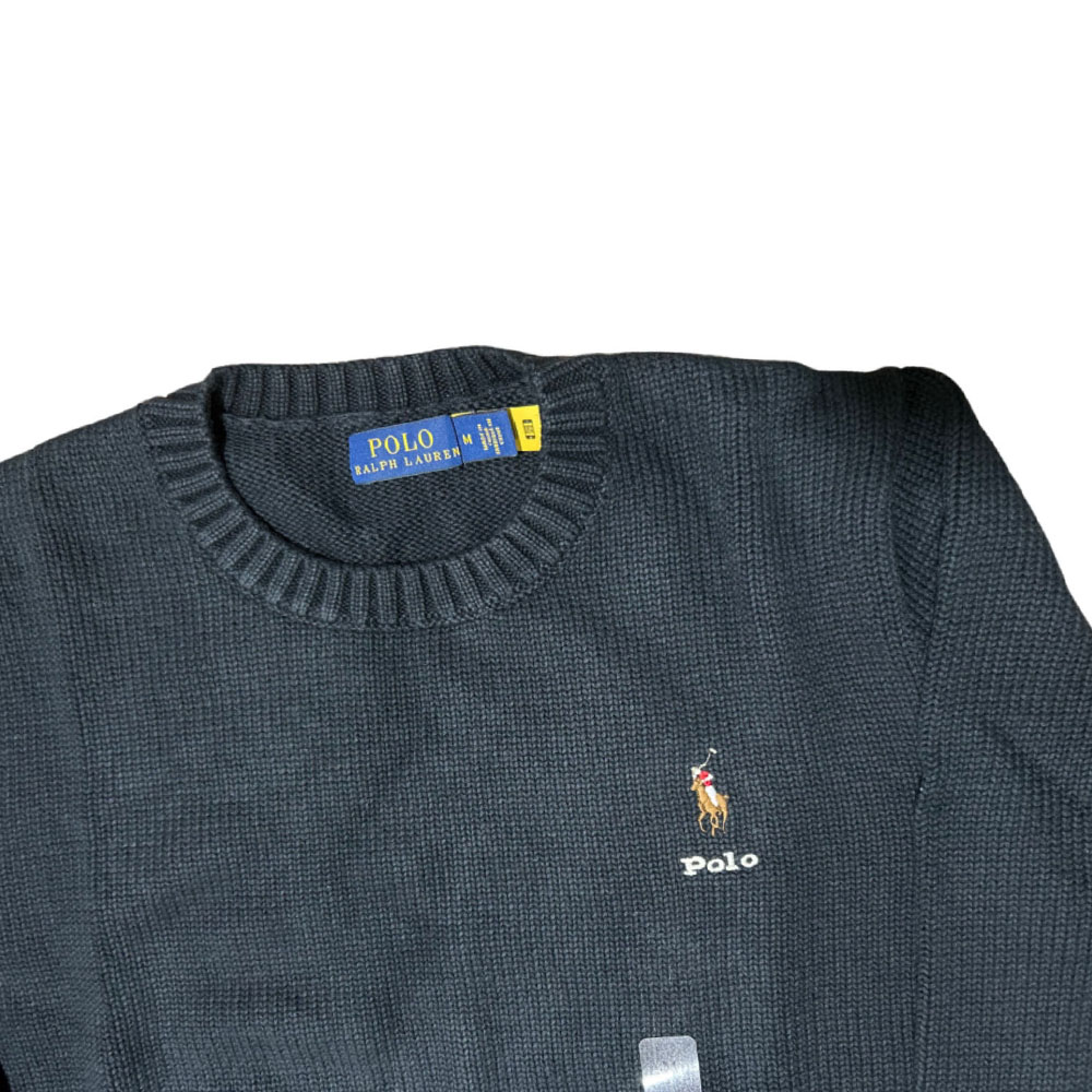Вязаный свитер SS23 женский Polo Ralph Lauren, черный — фото 4