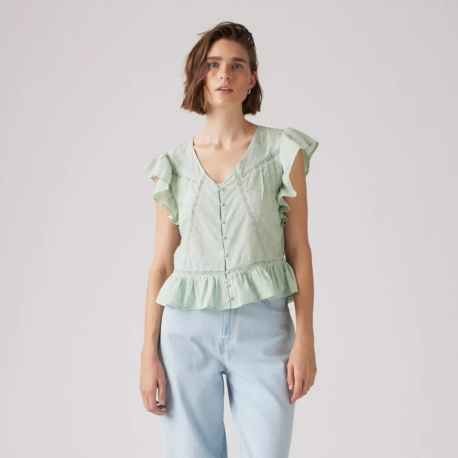 

Блузка с коротким рукавом Aniston Levi's, цвет Silt Green - Green