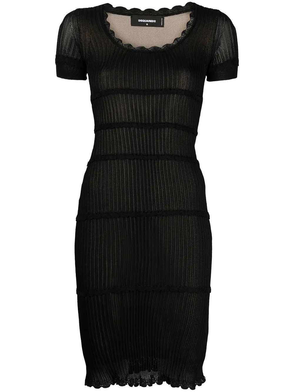 

Платье мини с кружевной отделкой DSQUARED2, черный