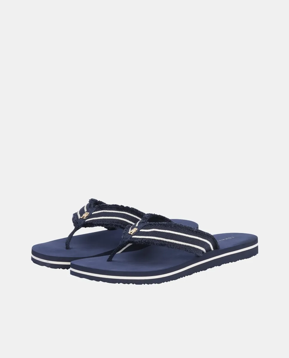 Шлепанцы с пальцем и логотипом TH Hardware Tommy Hilfiger, темно-синий — фото 2