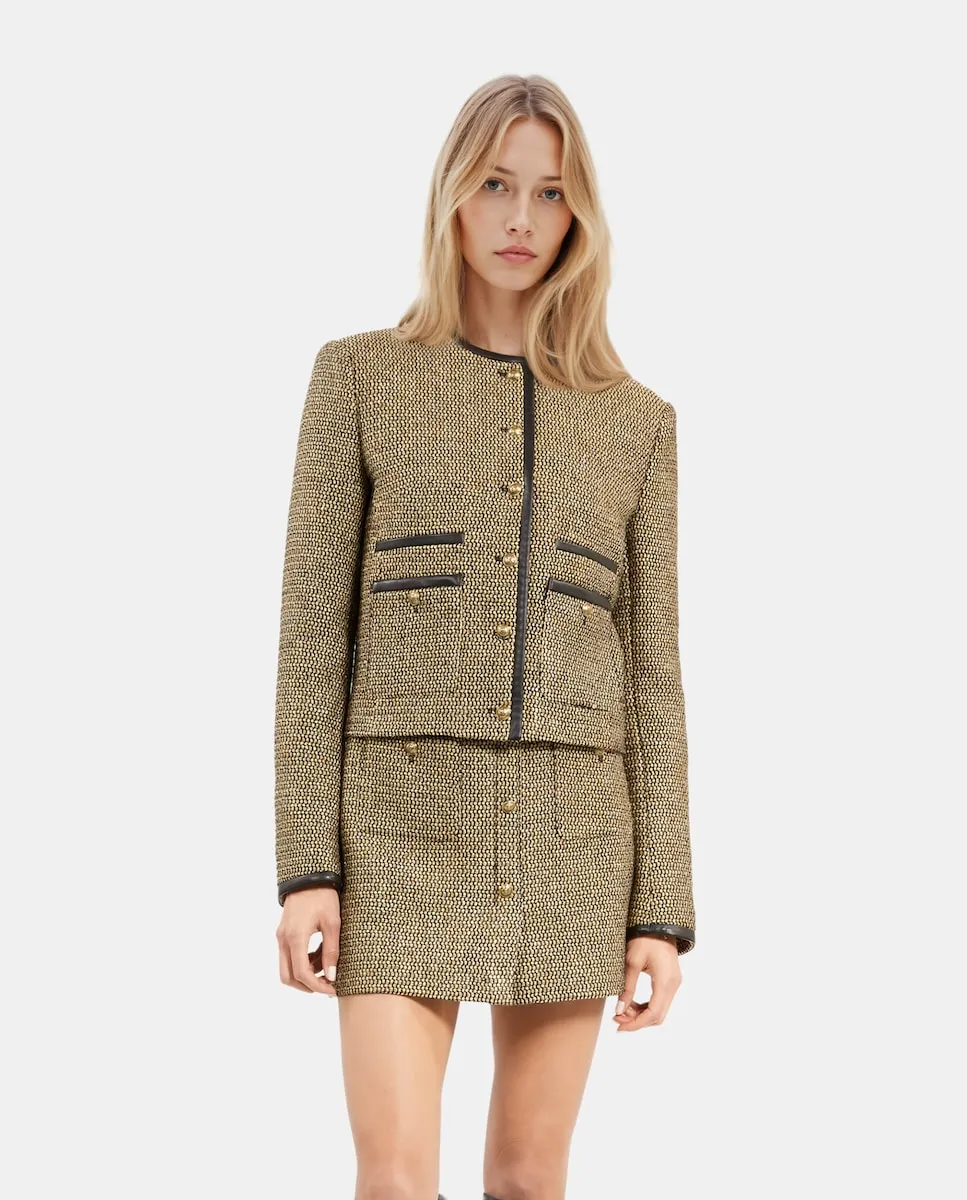 

Короткая женская куртка с контрастной отделкой The Kooples, мультиколор
