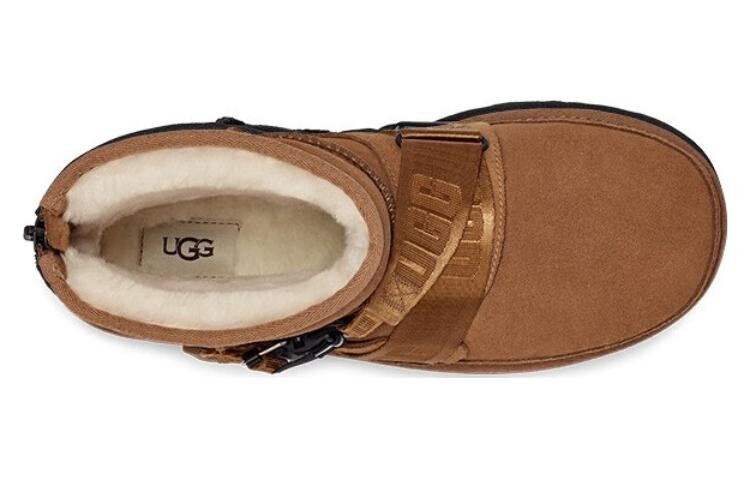 Полусапоги мужские UGG замшевые с декоративной застежкой, каштановый — фото 4