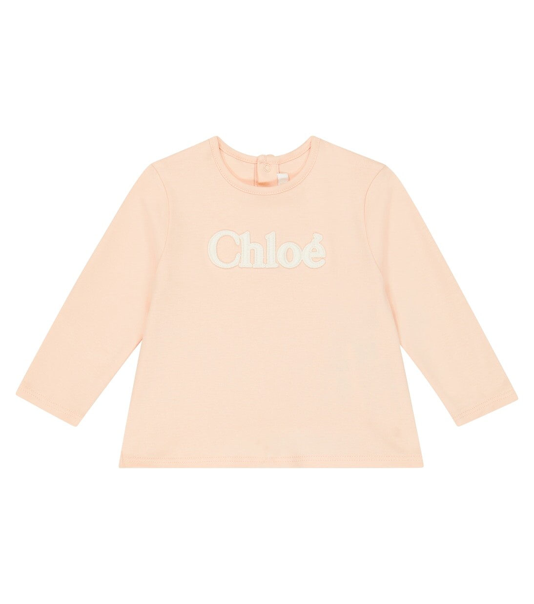 

Футболка из хлопкового джерси с логотипом baby Chloé Kids, розовый