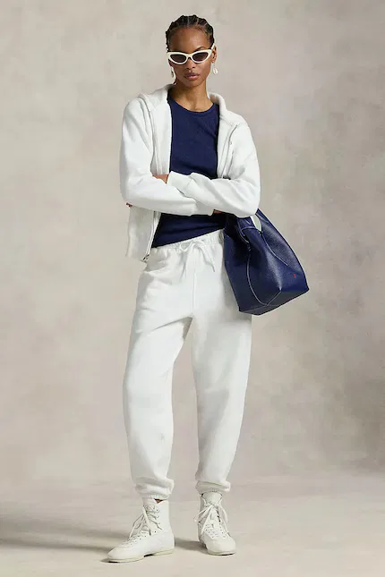 Спортивные штаны свободного кроя Polo Ralph Lauren, белый — фото 3