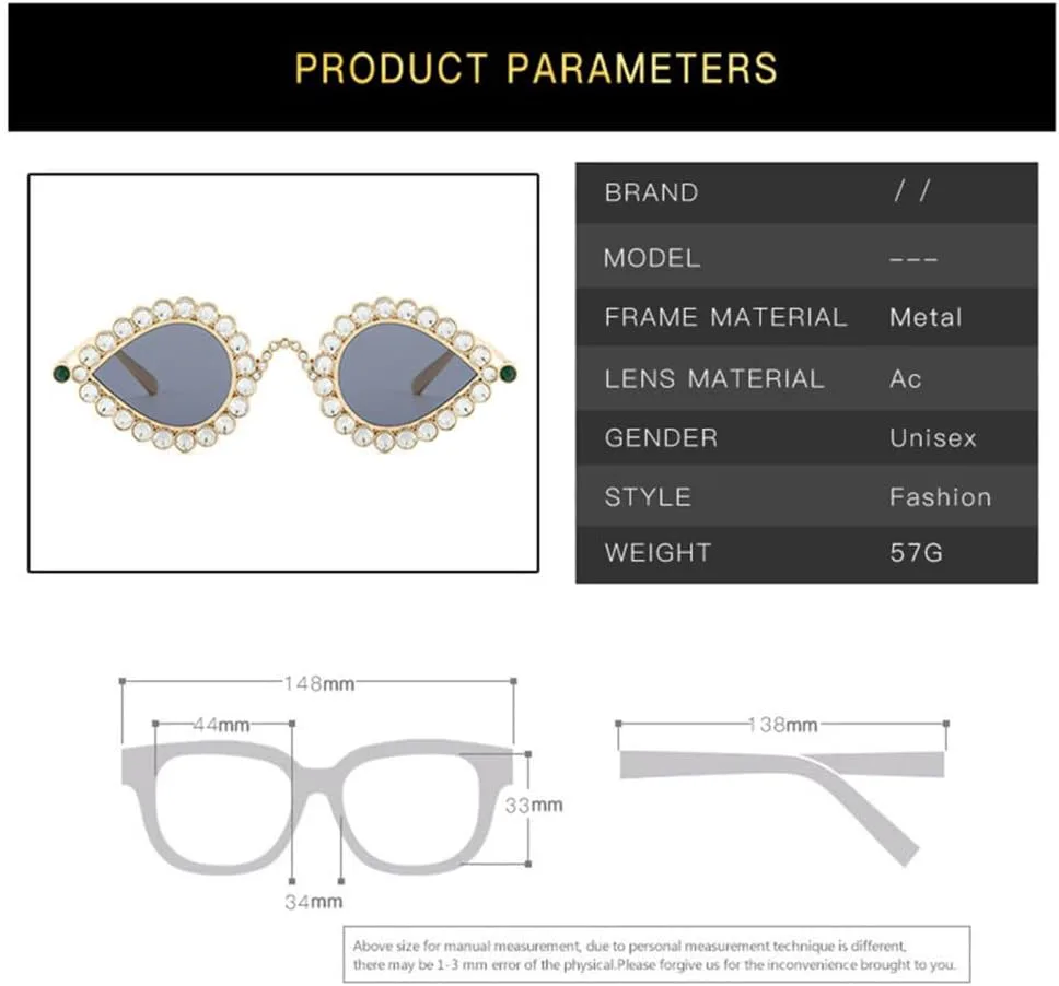 

Солнцезащитные очки «кошачий глаз» для женщин, винтажные, в стиле металл-панк, для мужчин, ретро, ​​со стразами, очки с защитой от УФ-излучения UV400 LANGSER, Silver