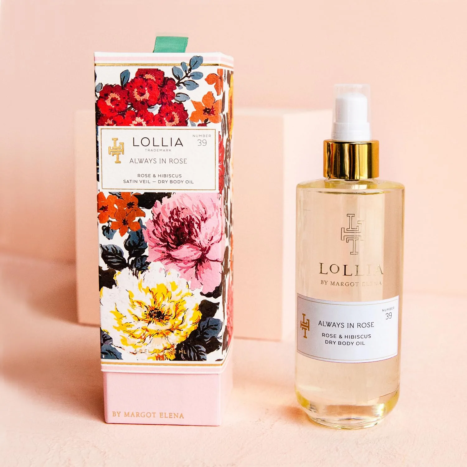LOLLIA Always in Rose Dry Body Oil, 6.8 Fl. Oz. - Роза и гибискус - Женское, ароматизированное, увлажняющее, сухое масло для тела, подходит для всех типов кожи. 201 мл (1 шт.), Green — фото 2