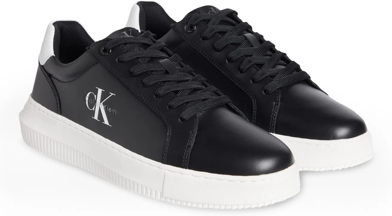 Calvin Klein Herren Кроссовки с чашечной подошвой Chunky Mono из Leder, Black Bright White — фото 3
