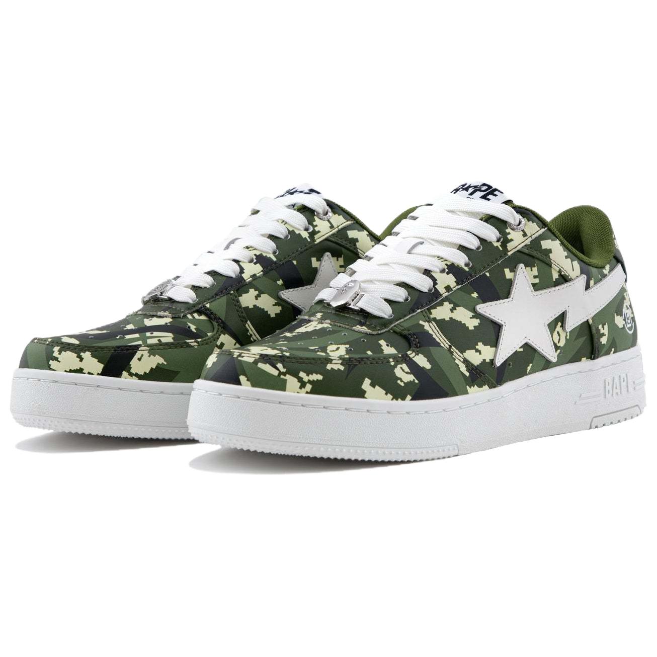 A BATHING APE CLOT EGRA CAMO BAPE STA устойчивые к истиранию низкие скейтерские кроссовки мужские зеленые, цвет Green — фото 2