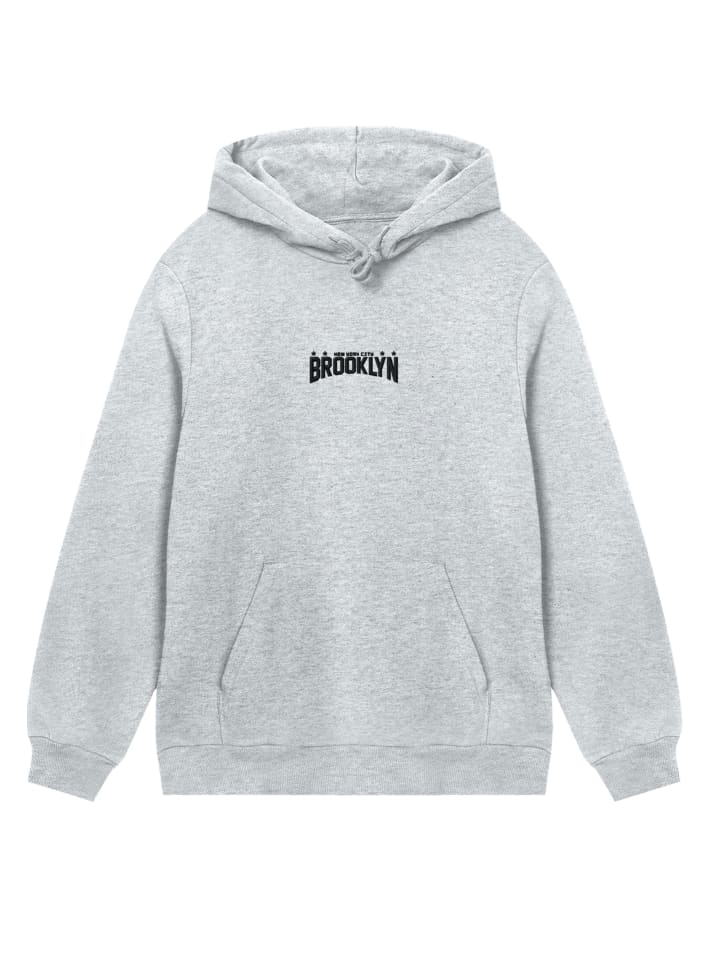 

Толстовка Brooklyn New York с вышивкой в сером меланжевом цвете F4NT4STIC