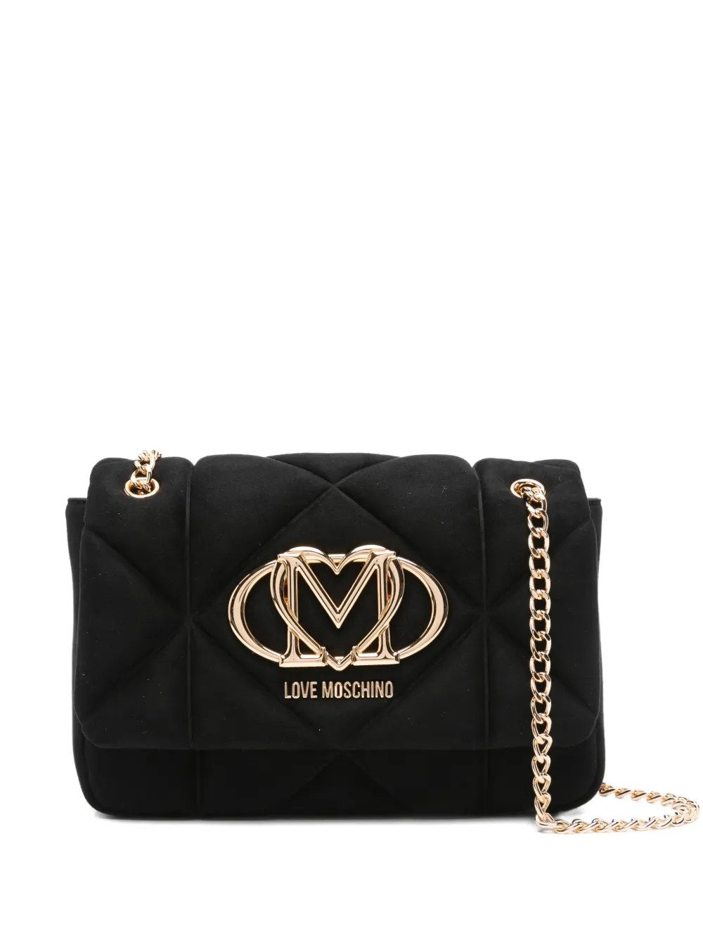 

Стеганая сумка через плечо с логотипом Love Moschino, черный
