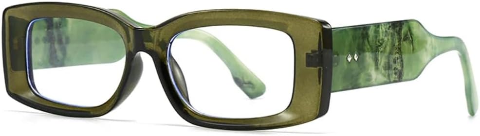 

Модные прямоугольные женские солнцезащитные очки класса люкс в стиле ретро, ​​конфетные цвета, прозрачный градиент; мужские очки с широкими дужками и заклепками UATXTAU, Dark Green Clear