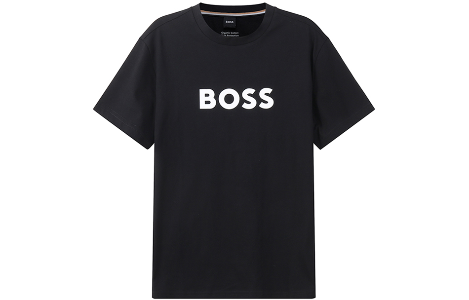 

Футболка из хлопка с принтом логотипа Boss HUGO BOSS, черный