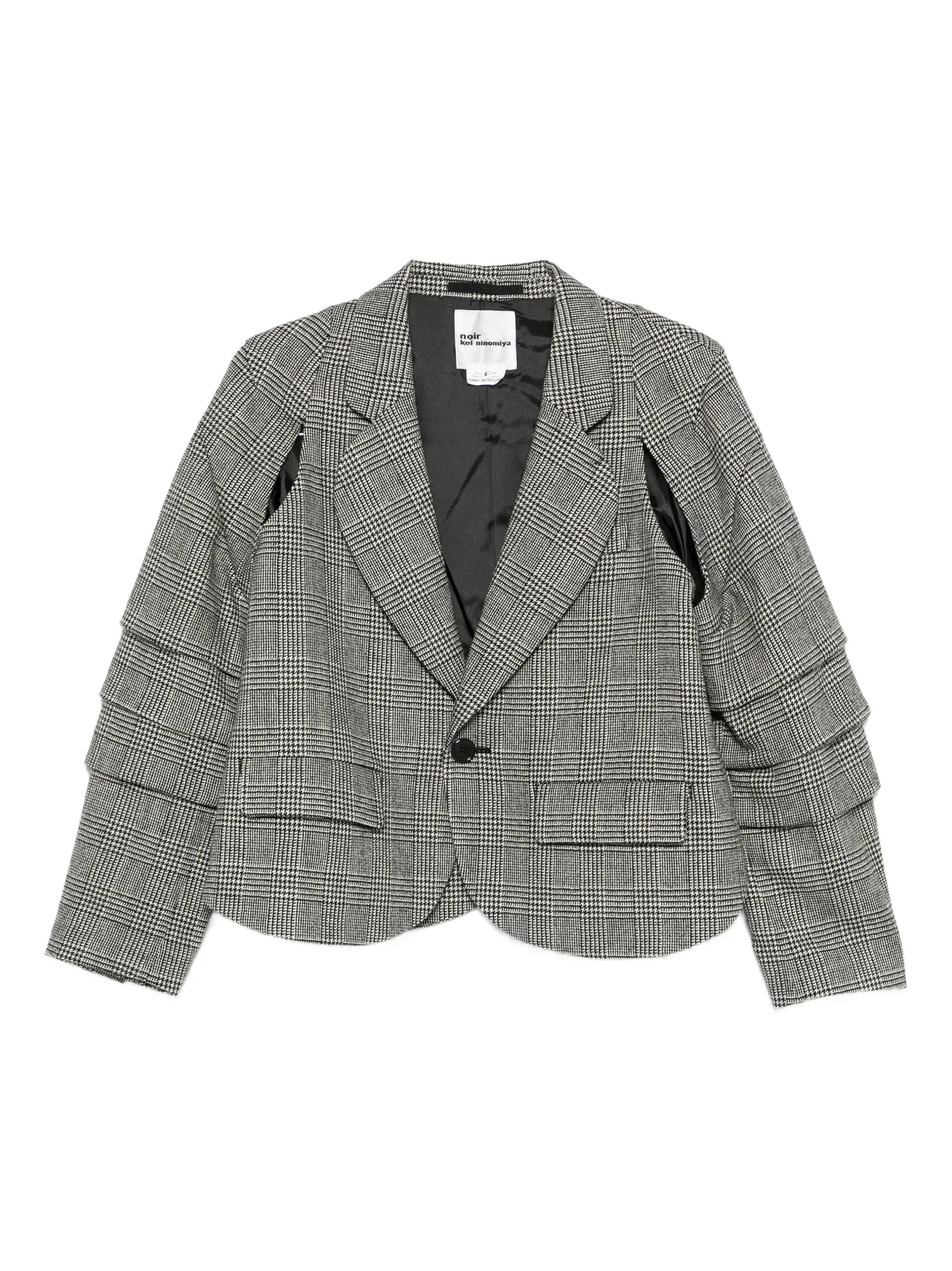 

Ярусная куртка в клетку Noir Kei Ninomiya, серый