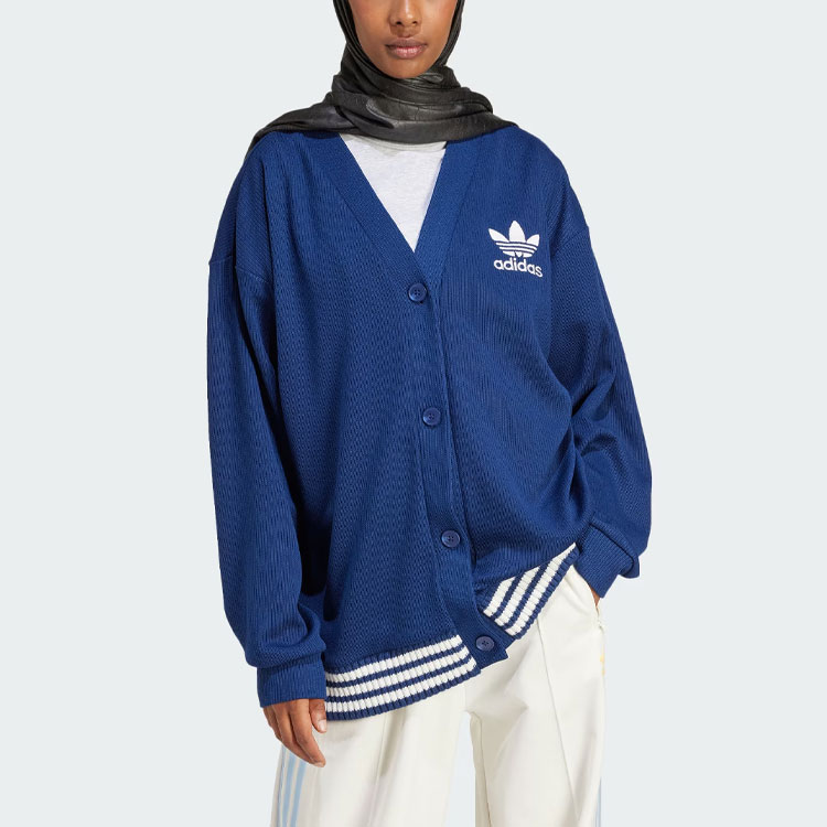 Adidas Originals Кардиган вязаный женский темно-синий — фото 4