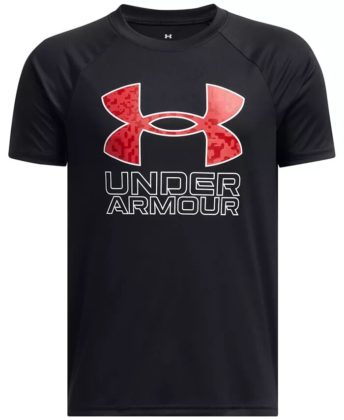

Футболка с короткими рукавами и логотипом Big Boys Tech Hybrid Print Under Armour, черный