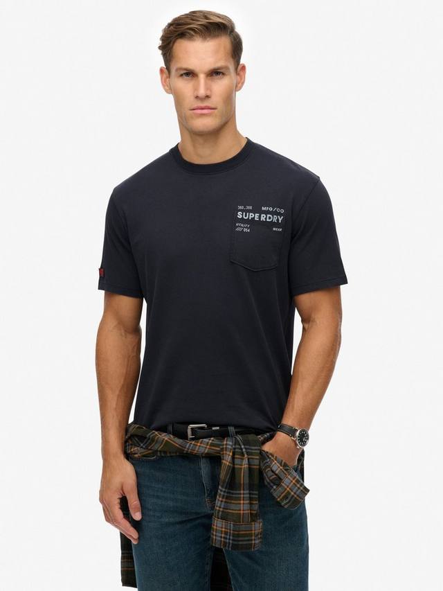 

Хлопковая футболка свободного кроя с коротким рукавом Superdry, Washed Black