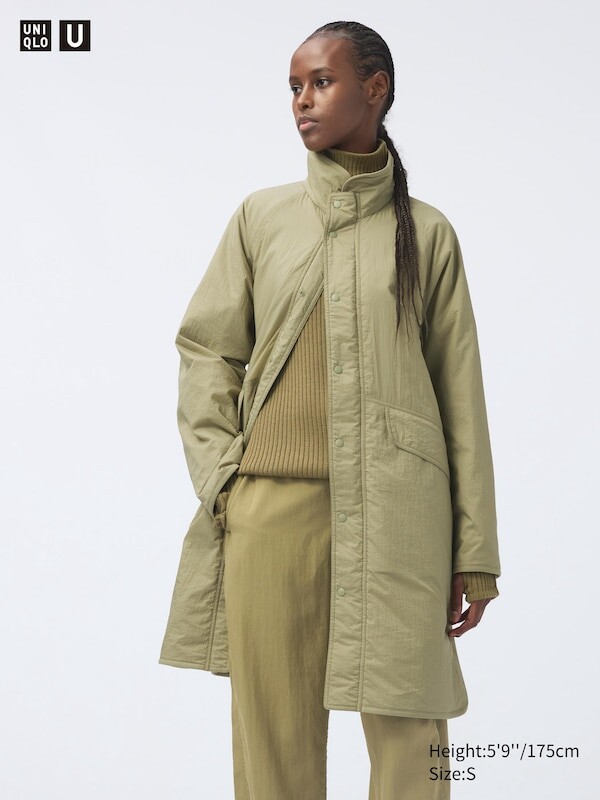 

Непростеганное пальто puffertech Uniqlo, зеленый