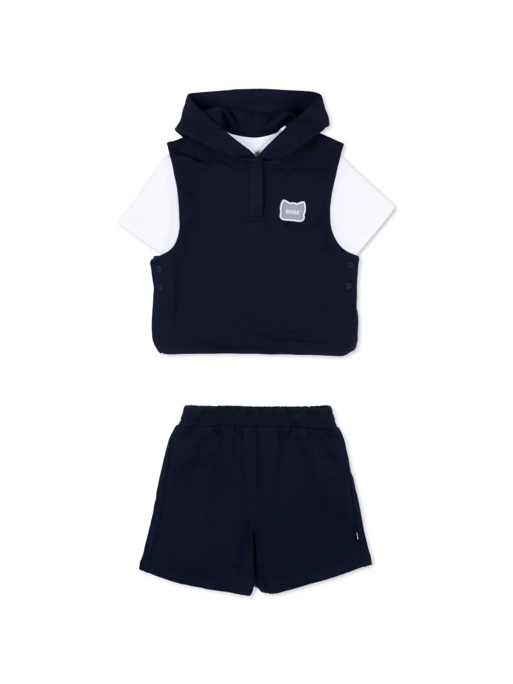 Комплект из шорт и худи BOSS Kidswear, синий