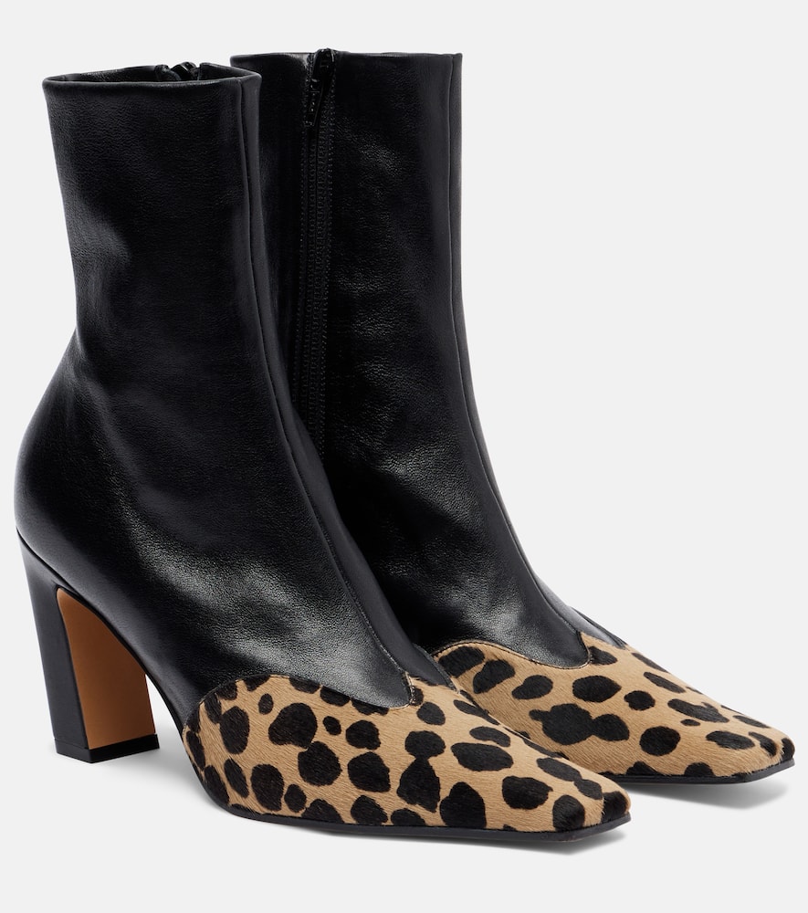 Ботинки Nevada 85 кожаные Khaite, Camel/Black