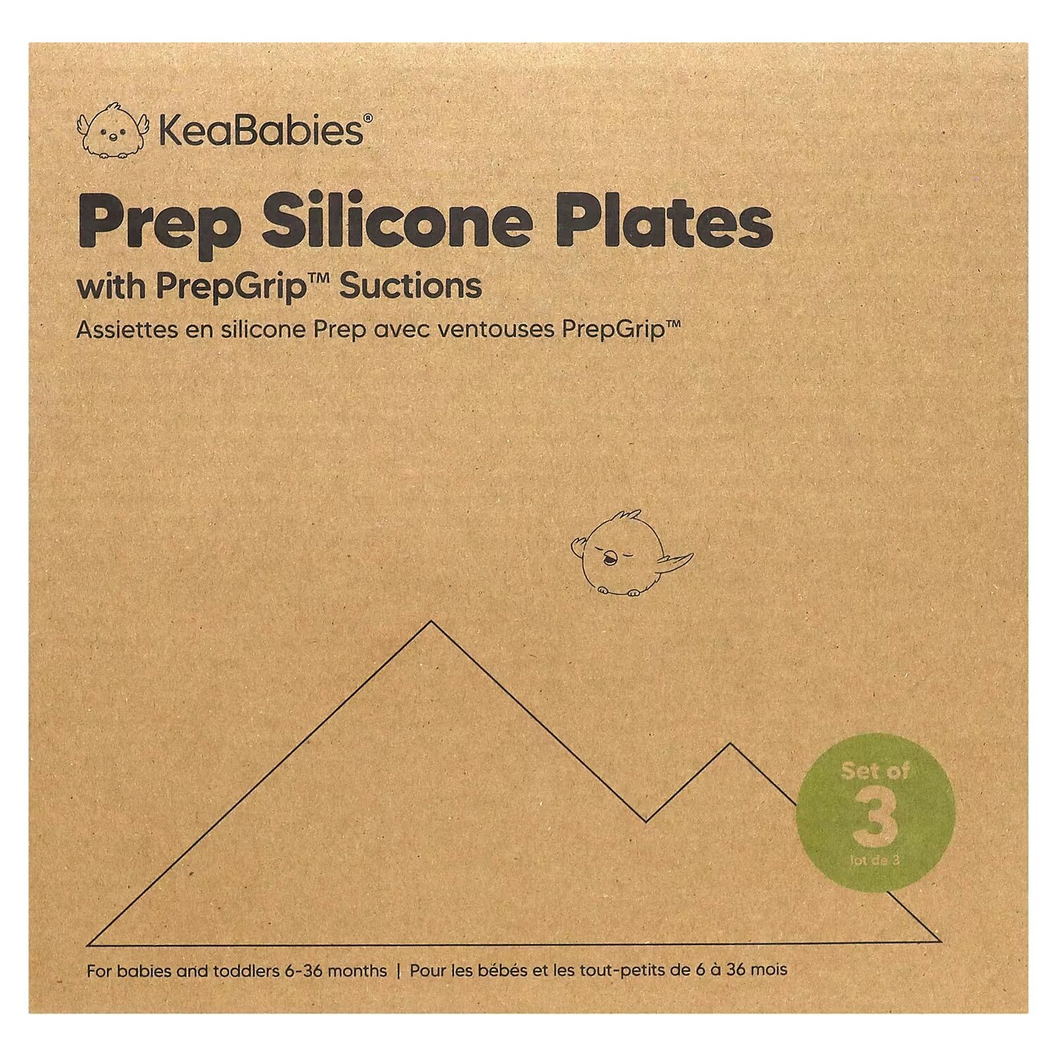 

Prep Силиконовые пластины с присосками PrepGrip, 6–36 месяцев, терракотовые, 3 шт. Keababies