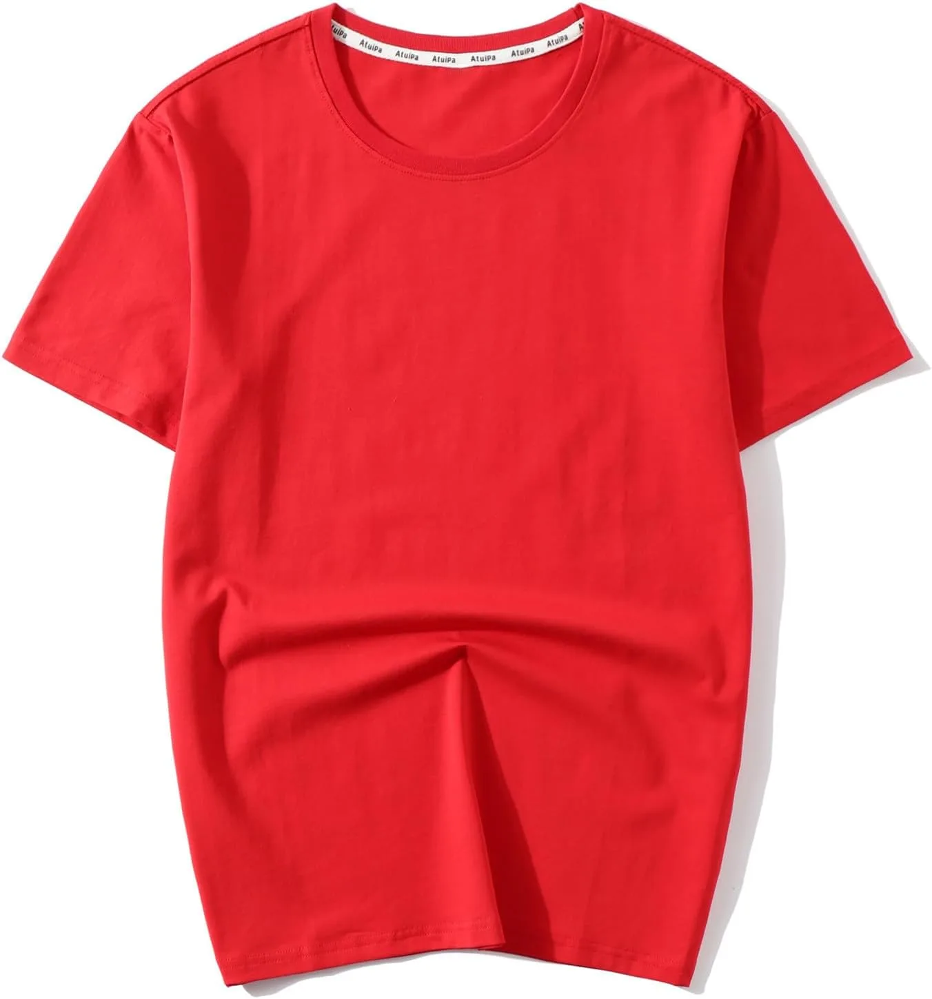 Мужская однотонная футболка с круглым вырезом и короткими рукавами Slim Fit — фото 2
