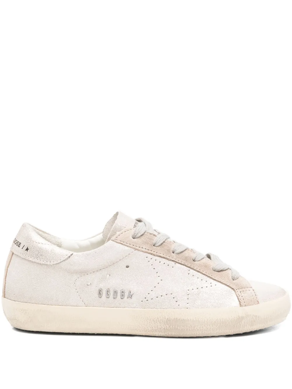Замшевые кроссовки GOLDEN GOOSE, серебяный