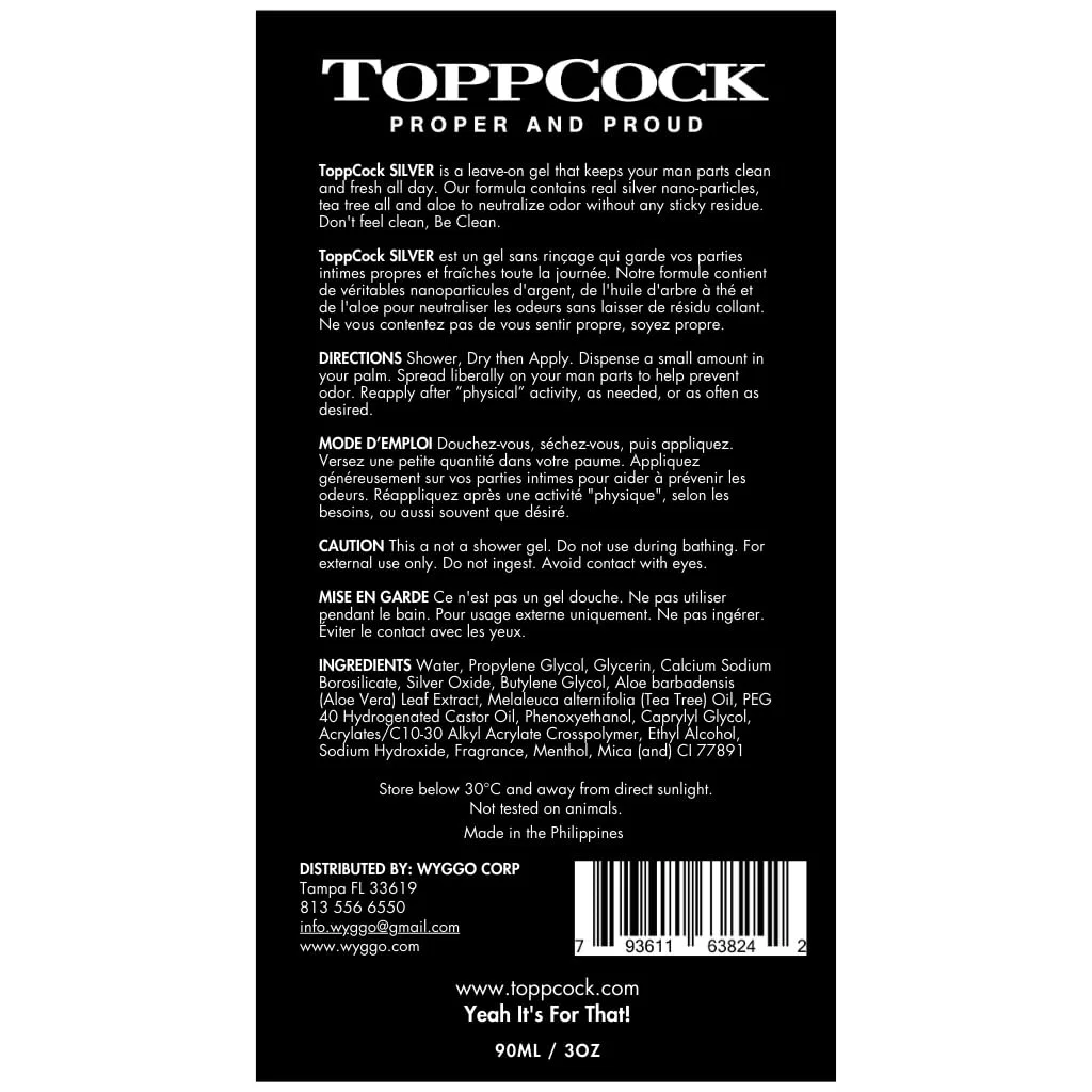Мужской гигиенический гель ToppCock Silver Leave-On, 90 мл Toppcock — фото 4