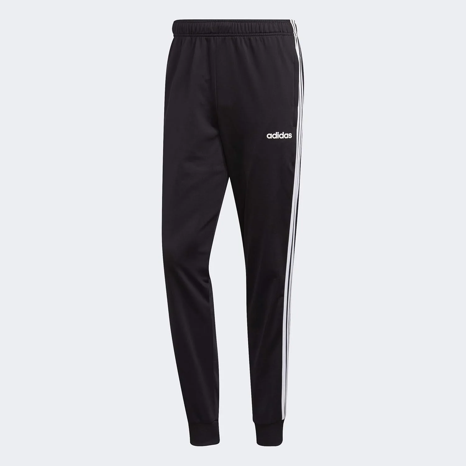 Мужские зауженные трикотажные брюки Adidas Essentials с тремя полосками, черно-белый