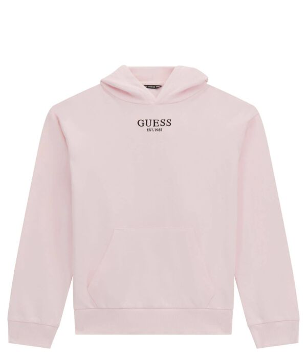 

Толстовка детская Guess хлопковая с логотипом, розовый