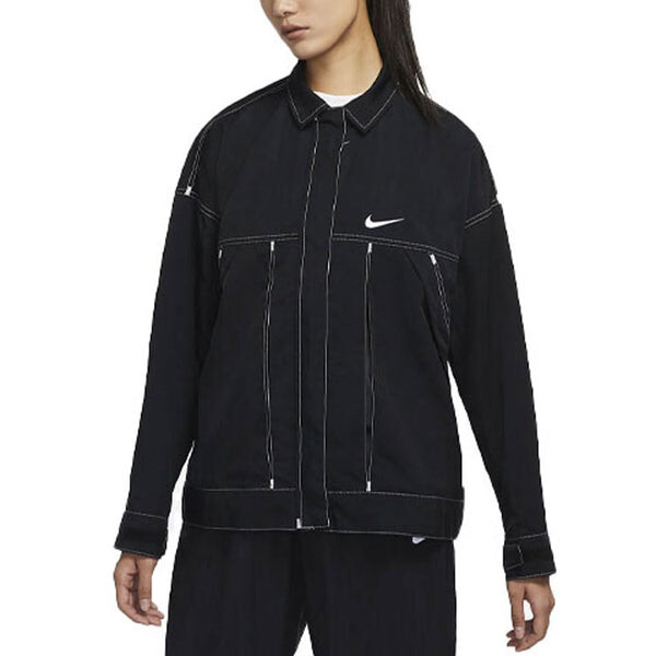 Куртка Nike SS22 Swoosh Back Logo Printing Woven, черный — фото 3