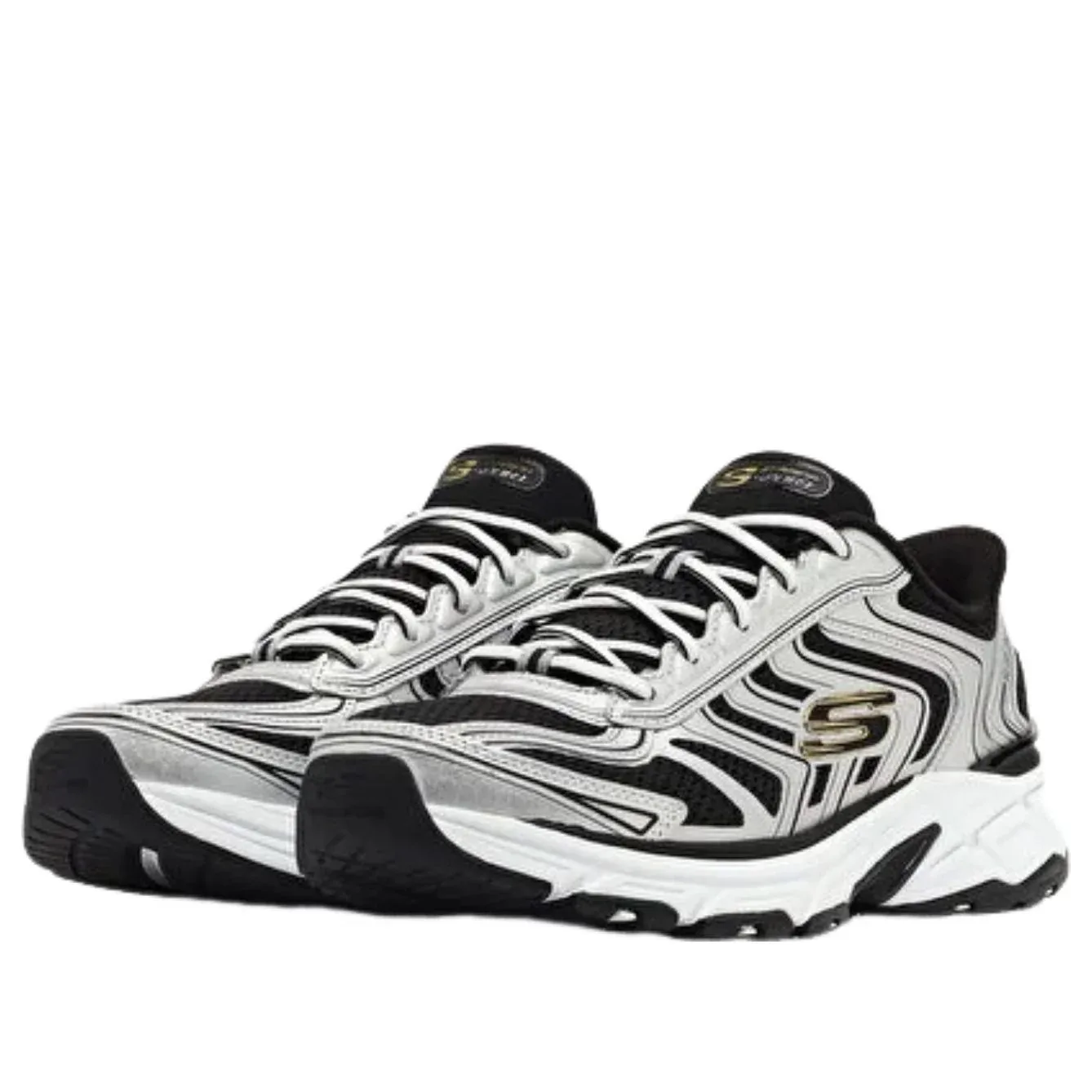 Кроссовки Skechers Stamina 'Silver Black' — фото 2