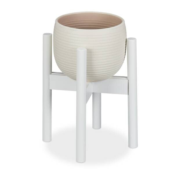 

Подставка для цветов Relaxdays Bambus verstellbar weiß, белый