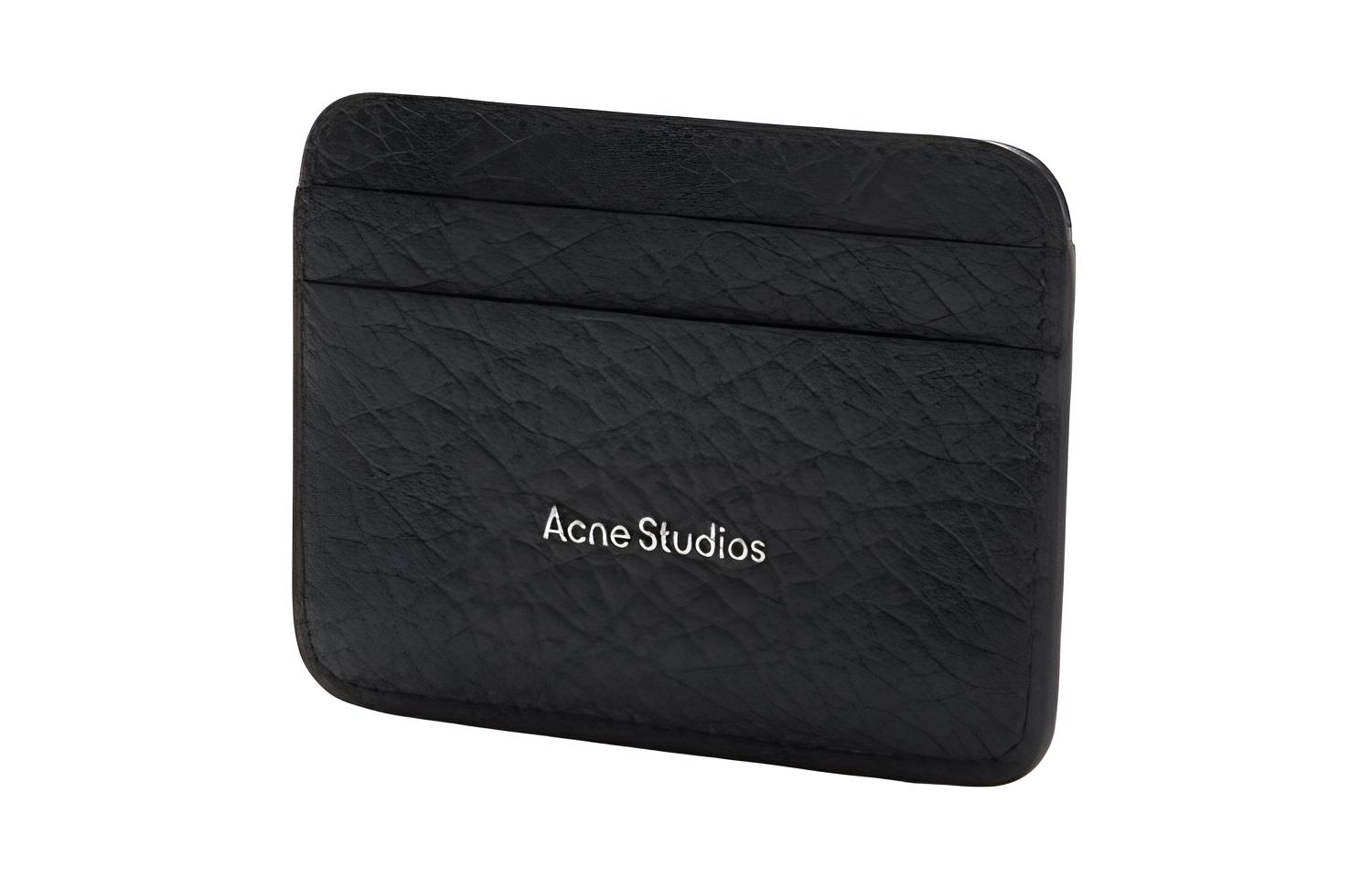 Acne Studios Женский держатель для карт из телячьей кожи, черный — фото 2