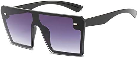 

Большие квадратные солнцезащитные очки для женщин, модные, с плоской верхней частью, красные и черные, с прозрачными линзами, цельные, для мужчин, зеркальные, UV400 MTZJH, Gray