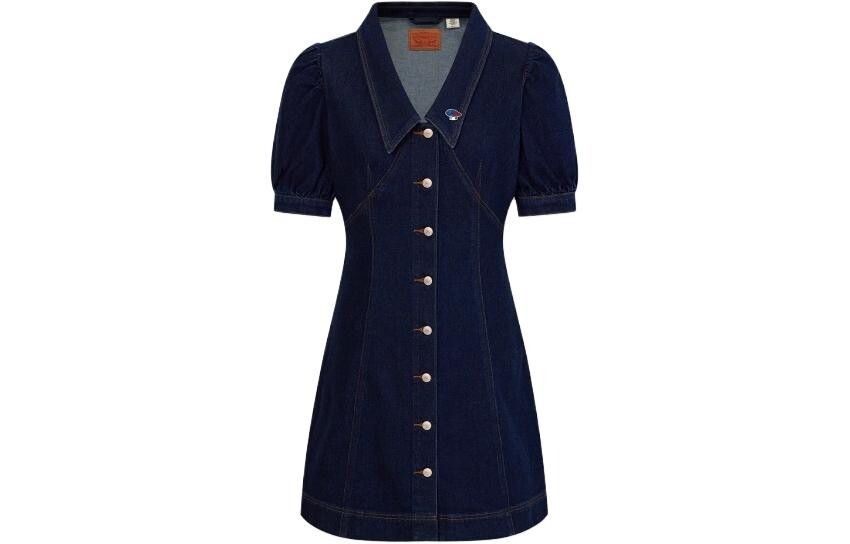 

Платье с короткими рукавами женское темно-синее Levi’S