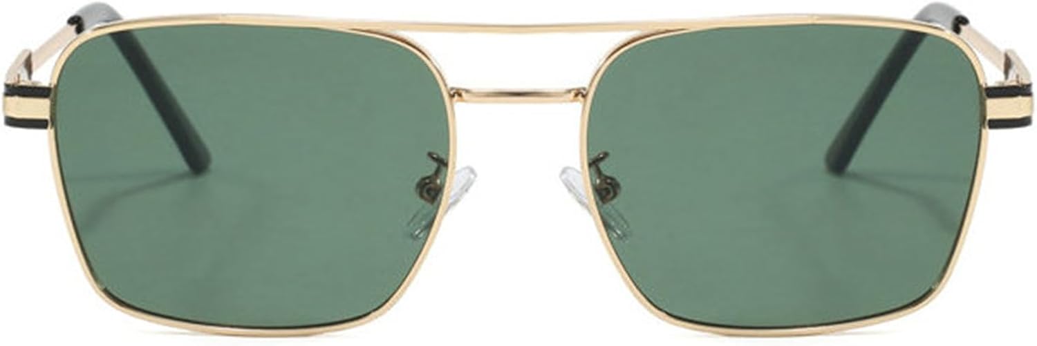 

Солнцезащитные очки Willochra Vintage Square Pilot для женщин и мужчин, с двойной перемычкой, градиентный оттенок, модные и стильные очки в стиле 70-х, защита от ультрафиолета UV400, C5