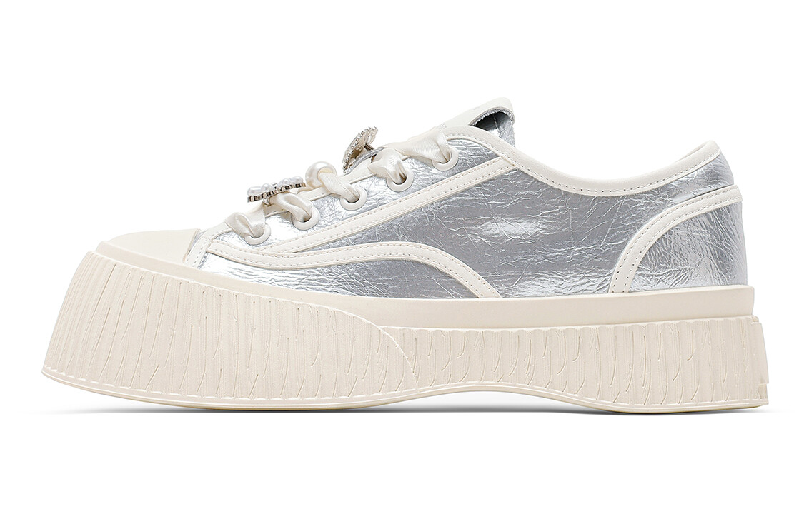 

Кроссовки CВ°BANNER Skateboard Shoes Women's Low-Top Silver, Серый, Кроссовки CВ°BANNER Skateboard Shoes Women's Low-Top Silver