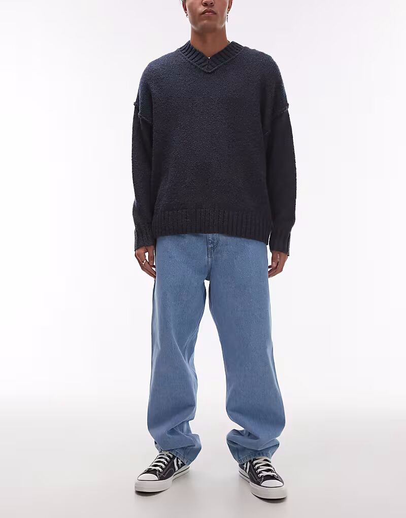 

Брюки Carhartt WIP с одним коленом светло-голубого цвета
