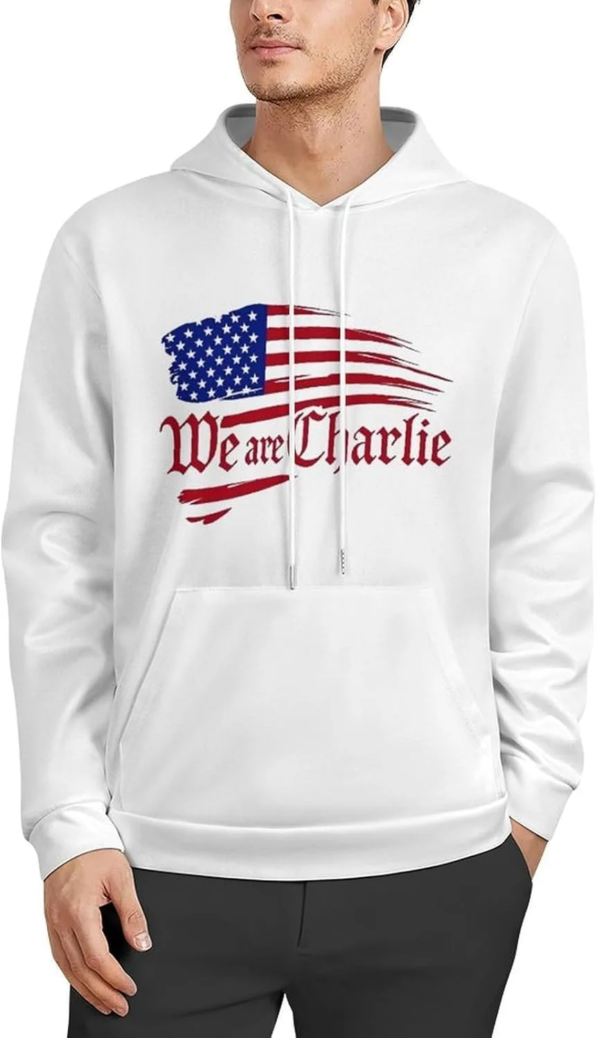 

Толстовка с капюшоном Charlie Kirk для мужчин, легкая, с карманами CONGIRLBOON