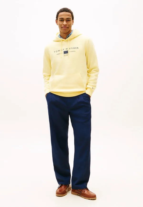 Худи с капюшоном и завязками из махровой ткани с логотипом Tommy Hilfiger, Citronella — фото 2