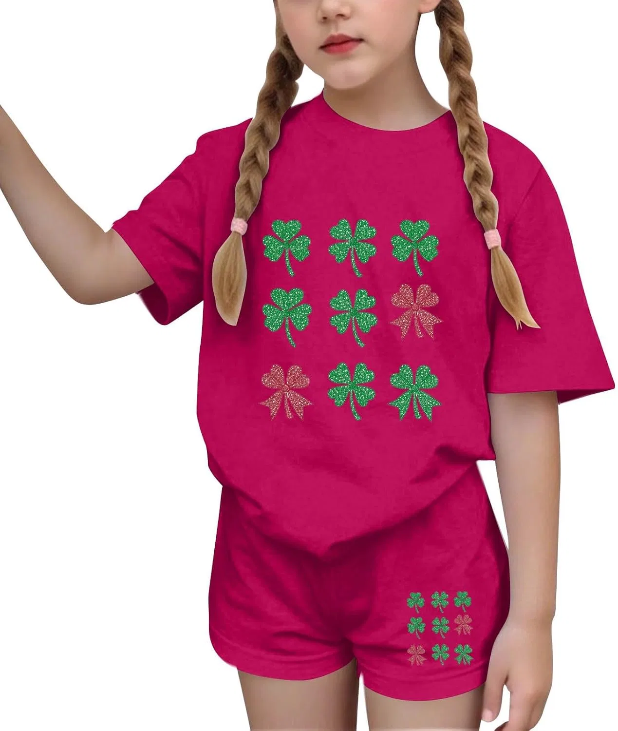 Детский спортивный костюм с принтом Shamrock, Zzalalana, Hot Pink