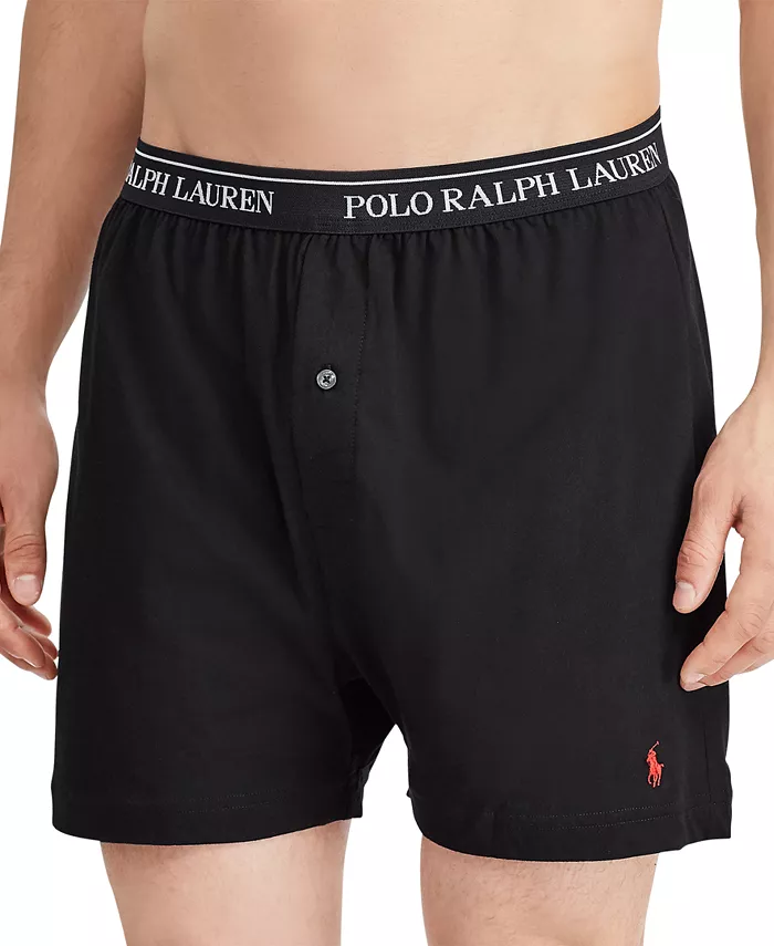 Мужские боксеры из хлопкового трикотажа классического кроя, 5 штук Polo Ralph Lauren, черный — фото 4