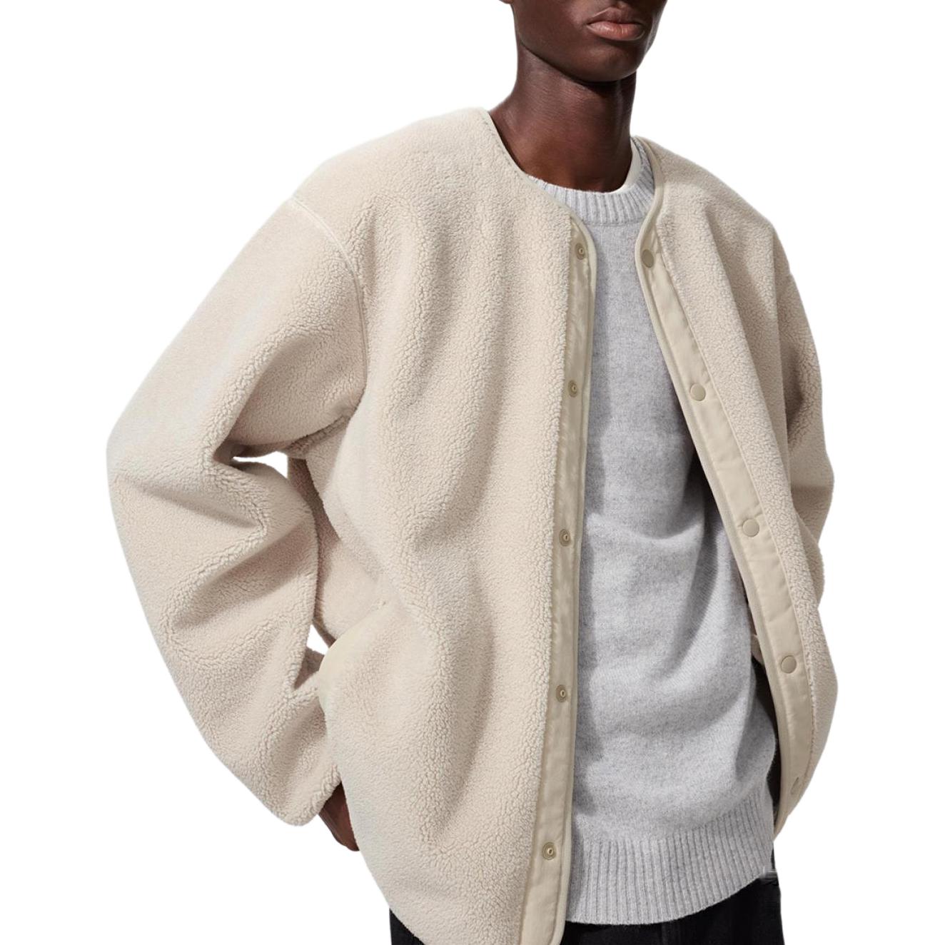 

UNIQLO Бархатная куртка мужская светло-бежевая, Light Beige